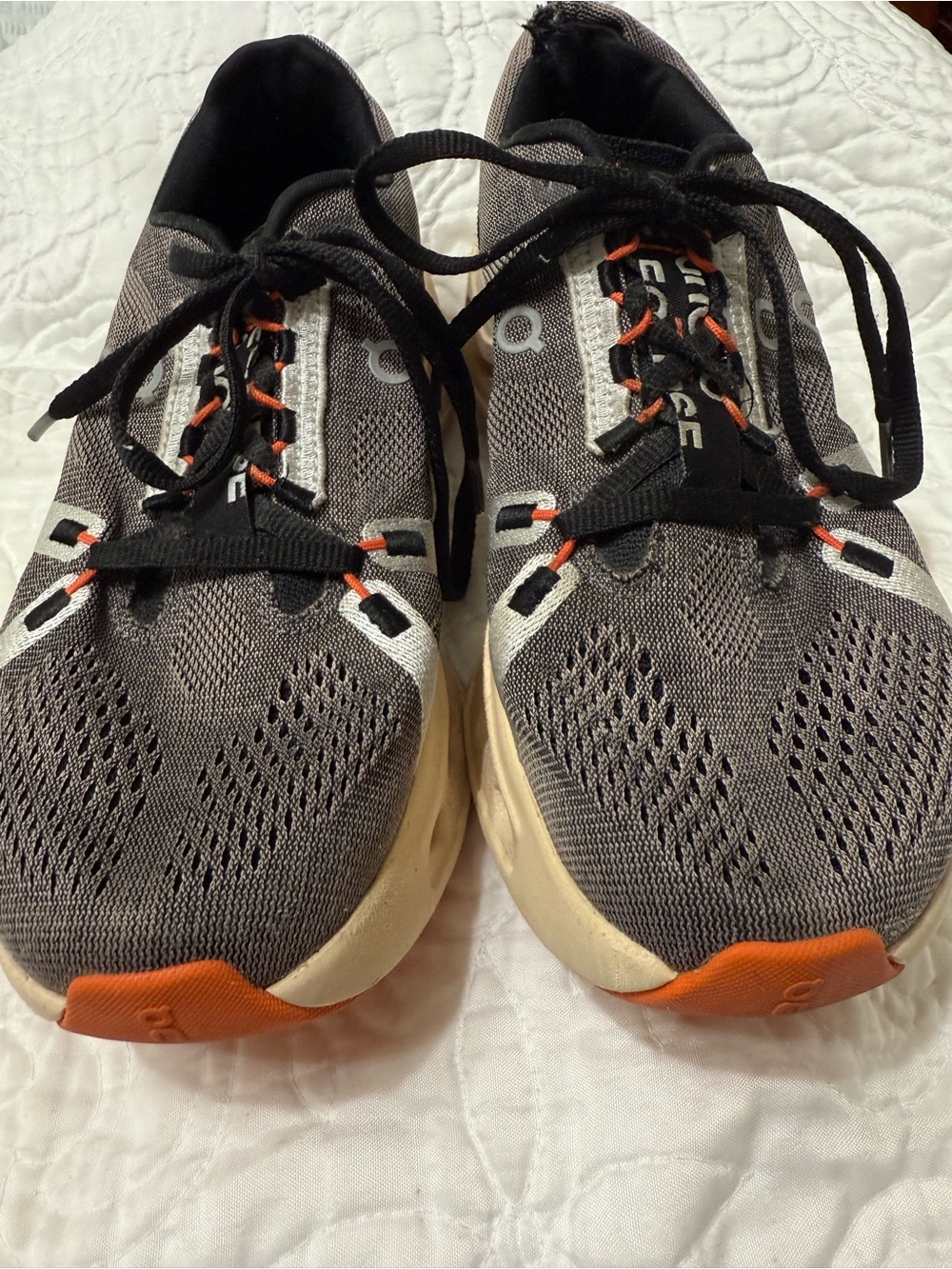 On Running Women’s Gray and Orange Athletic Shoes